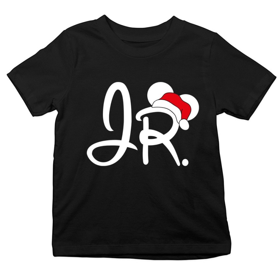 T-shirt bambino personalizzabile con nome jr con cappello natalizio Natale