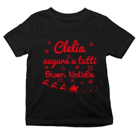 T-shirt bambino personalizzata con nome augura a tutti...