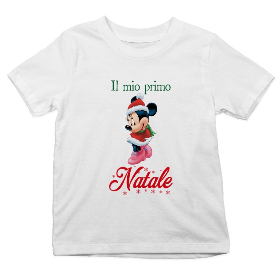 T-shirt bambino personalizzabile con nome minnie il mio primo natale Natale