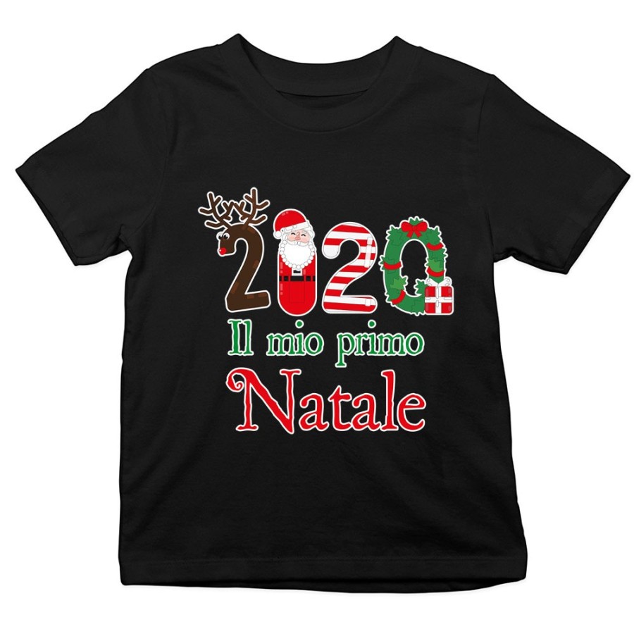T-shirt bambino personalizzabile con nome e anno il mio primo natale Natale