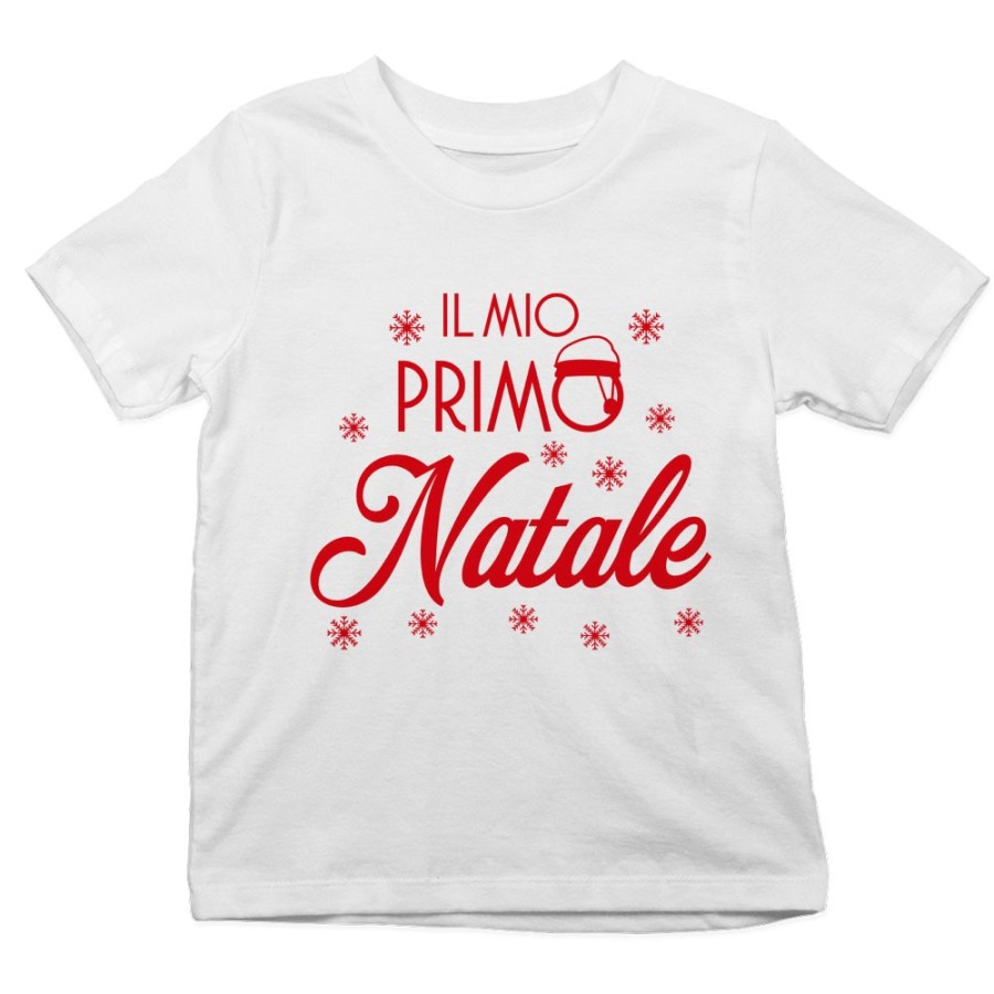 T-shirt bambino personalizzabile con nome il mio primo natale con cappello di natale Natale