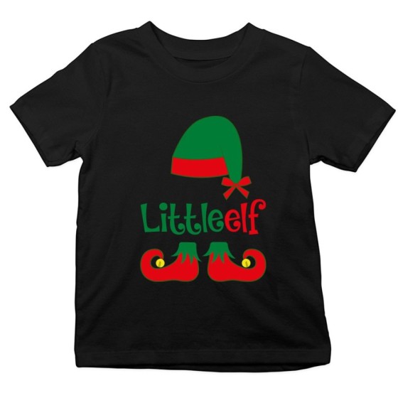 T-shirt bambino personalizzabile con nome little elf Natale