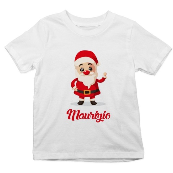 T-shirt bambino personalizzata con nome baby santa Natale