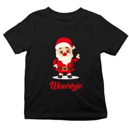 T-shirt bambino personalizzata con nome baby santa Natale