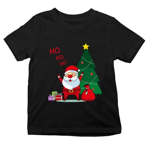 T-shirt bambino personalizzabile con nome ho ho ho babbo natale Natale