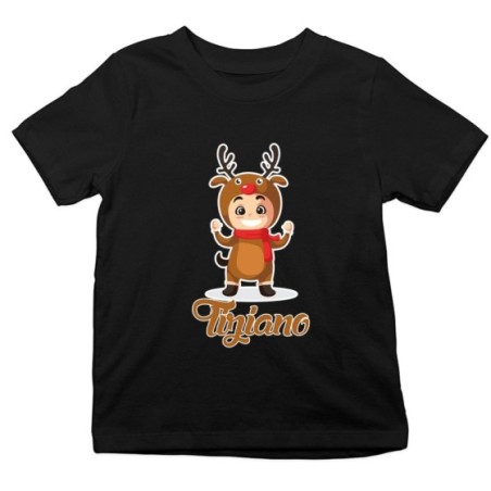 T-shirt bambino personalizzata con nome baby renna con la...