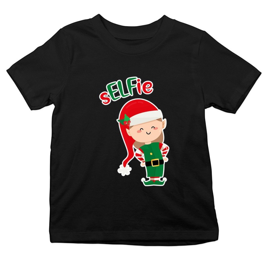 T-shirt bambino personalizzabile con nome selfie Natale