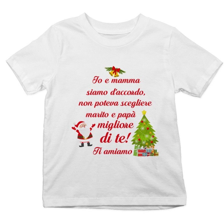 T-shirt bambino mamma non poteva scegliere papà migliore di te natale Natale