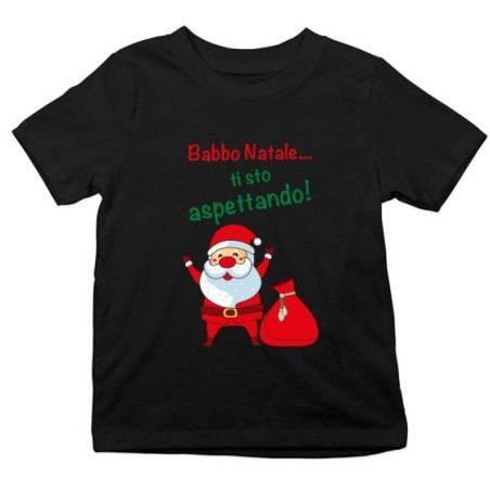 T-shirt bambino personalizzabile con nome babbo natale ti...