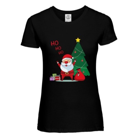 T-shirt donna personalizzabile con nome ho ho ho babbo...
