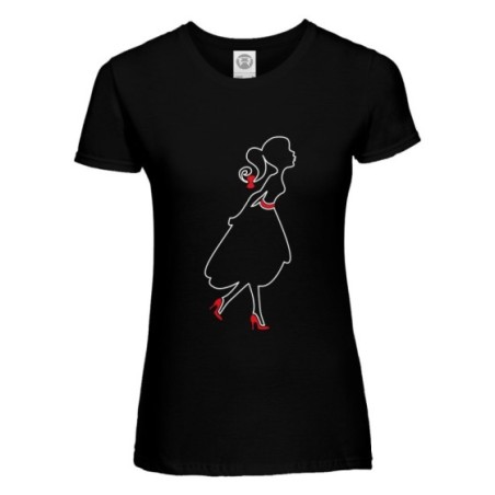 T-shirt donna mamma bacia babbo natale Natale