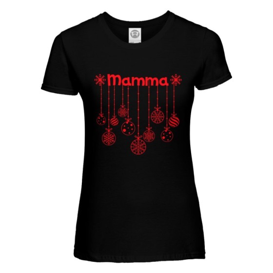 T-shirt donna personalizzata con nome decorazioni natalizie Natale