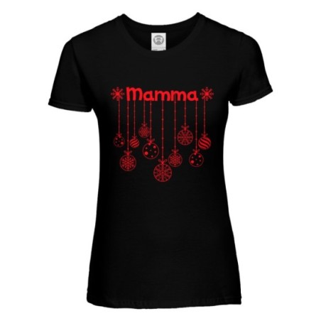 T-shirt donna personalizzata con nome decorazioni natalizie