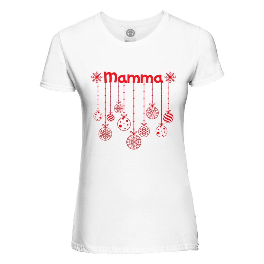 T-shirt donna personalizzata con nome decorazioni natalizie Natale