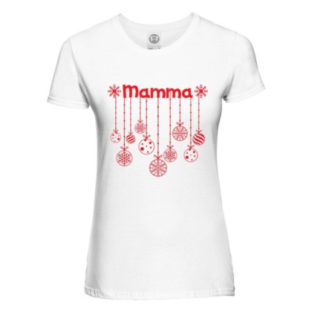 T-shirt donna personalizzata con nome decorazioni natalizie Natale