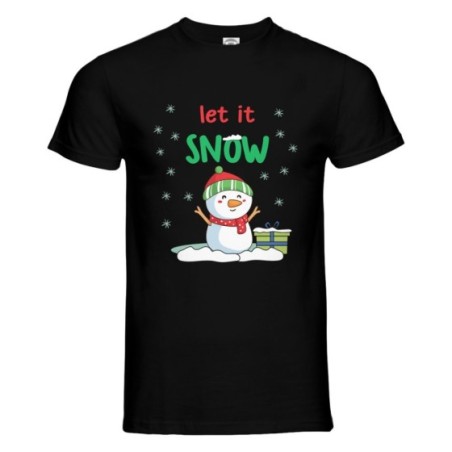 T-shirt uomo pupazzo di neve let it snow