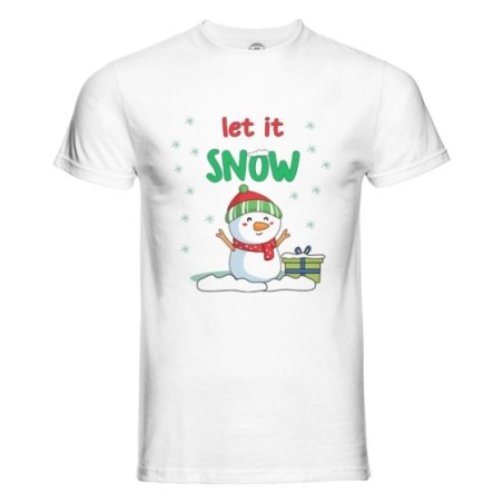 T-shirt uomo pupazzo di neve let it snow Natale