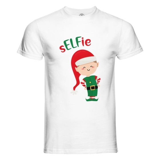 T-shirt uomo personalizzabile con nome selfie Natale