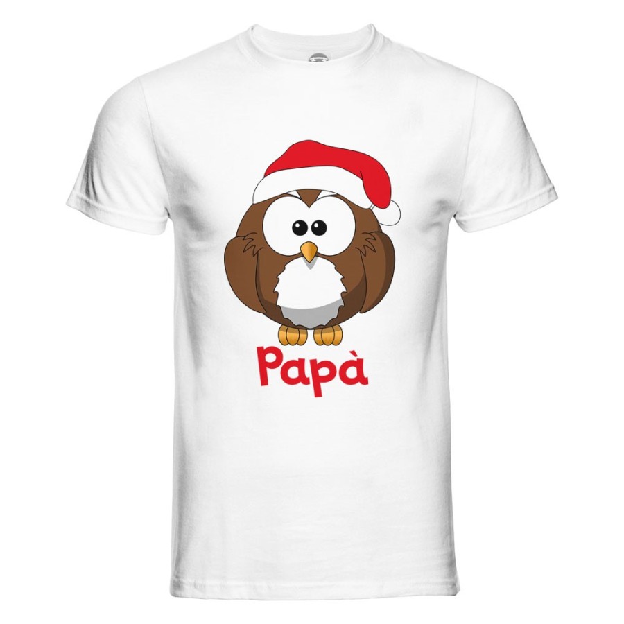 T-shirt uomo personalizzata con nome gufetto papà Natale