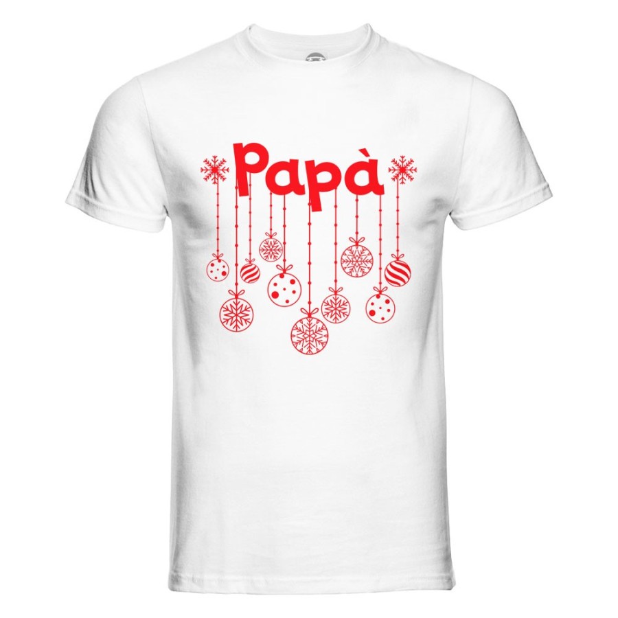 T-shirt uomo personalizzata con nome decorazioni natalizie Natale
