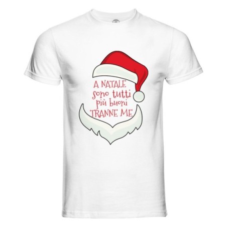 T-shirt uomo personalizzabile con nome a natale sono tutti più buoni tranne me Natale