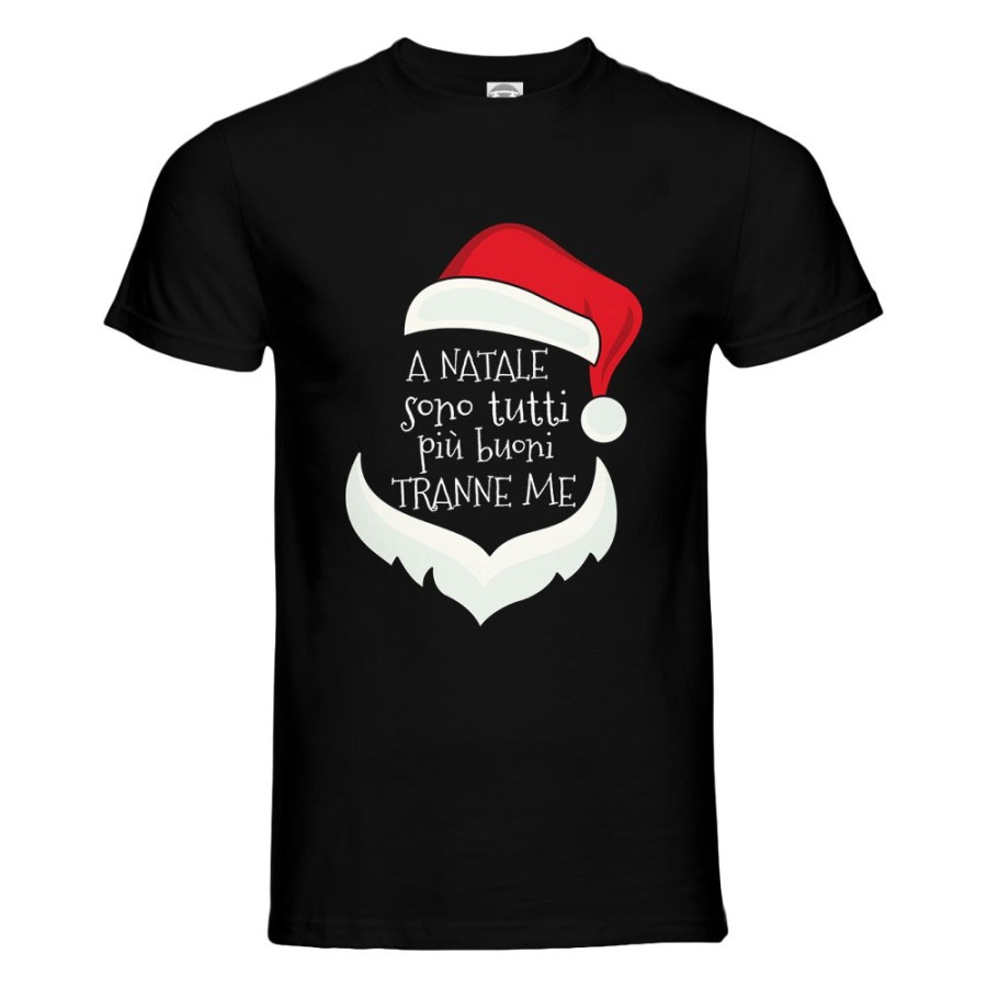 T-shirt uomo personalizzabile con nome a natale sono tutti più buoni tranne me Natale
