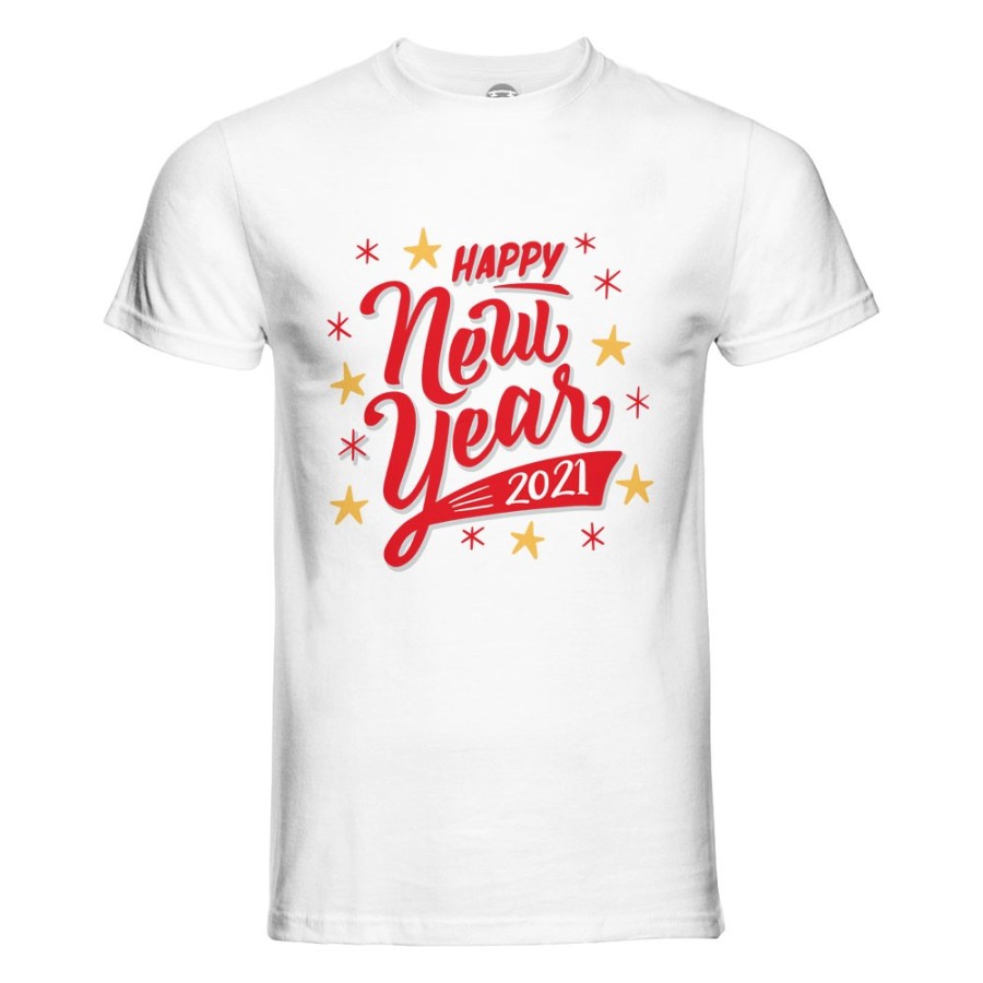 T-shirt uomo personalizzata con anno happy new year Natale