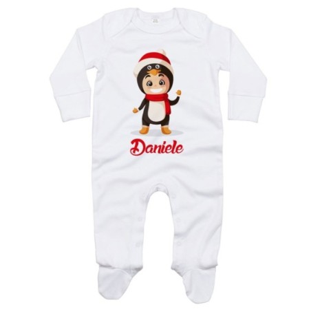 Tutina neonato personalizzata con nome baby pinguino
