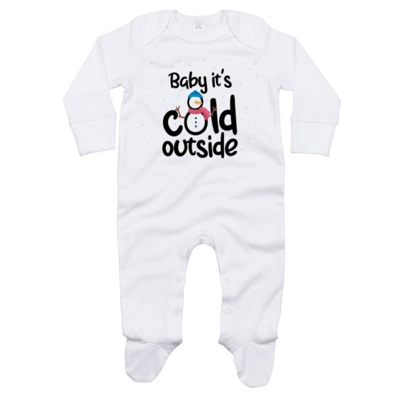 Tutina neonato personalizzabile con nome baby it's cold outside Natale