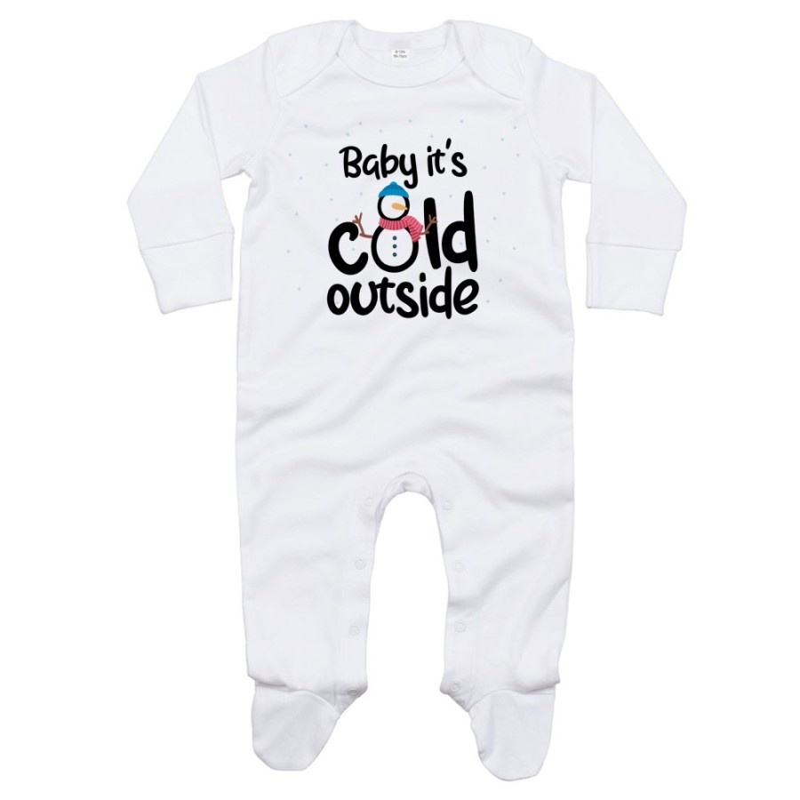Tutina neonato personalizzabile con nome baby it's cold outside Natale