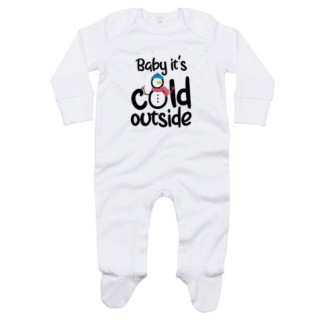 Tutina neonato personalizzabile con nome baby it's cold...