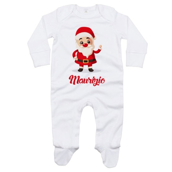 Tutina neonato personalizzata con nome baby santa Natale