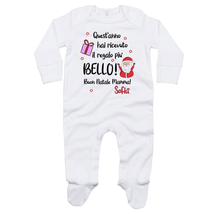Tutina neonato personalizzata con nome mamma quest'anno hai ricevuto il regalo più bello natale Natale
