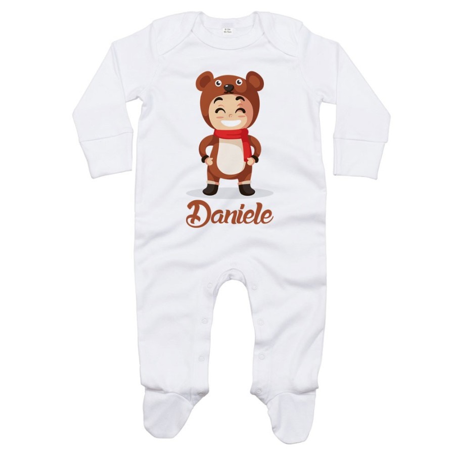 Tutina neonato personalizzata con nome baby orso Natale