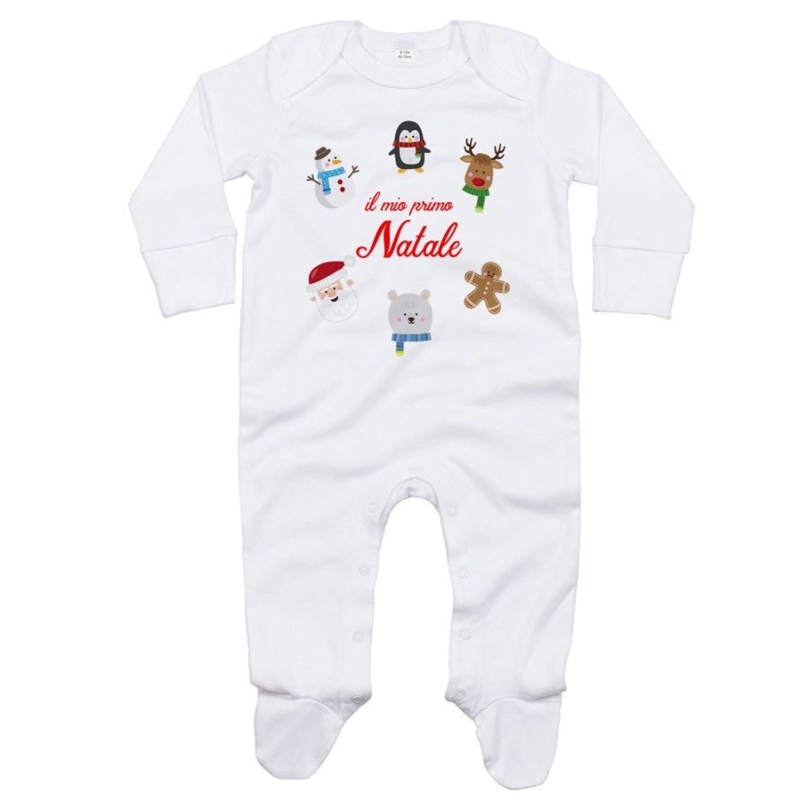 Tutina neonato il mio primo natale con personaggi natalizi Natale
