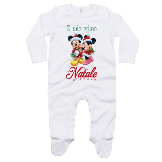 Tutina neonato personalizzabile con nome minnie e topolino il mio primo natale Natale