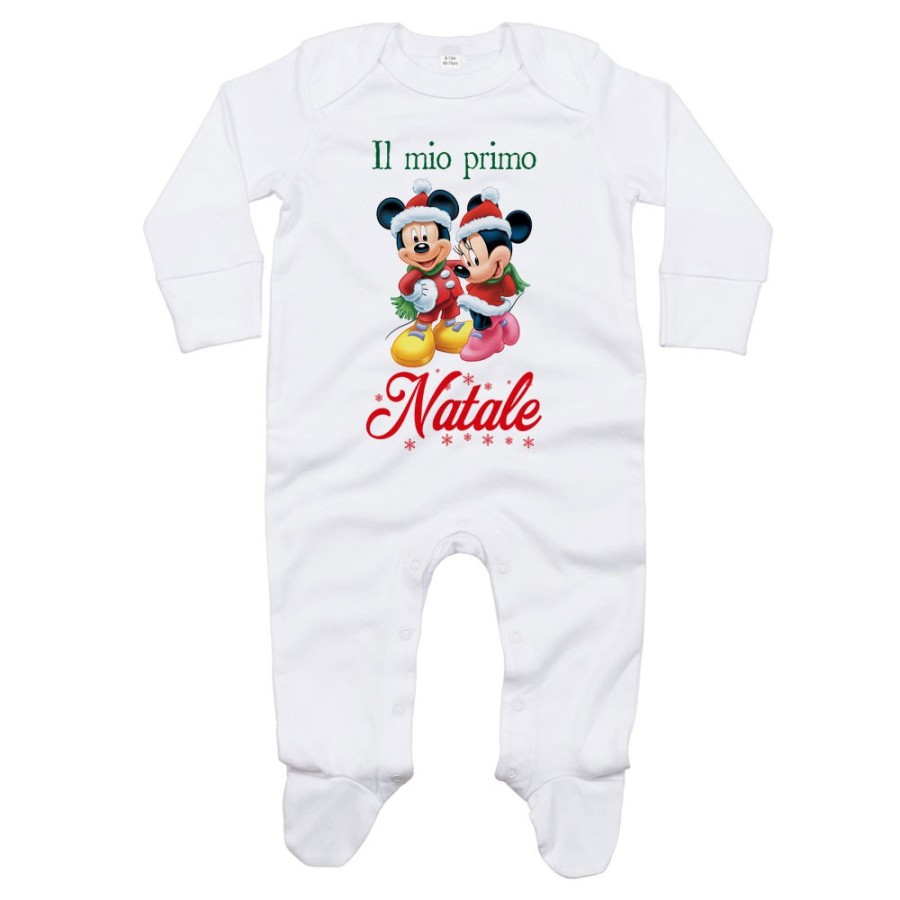 Tutina neonato personalizzabile con nome minnie e topolino il mio primo natale Natale