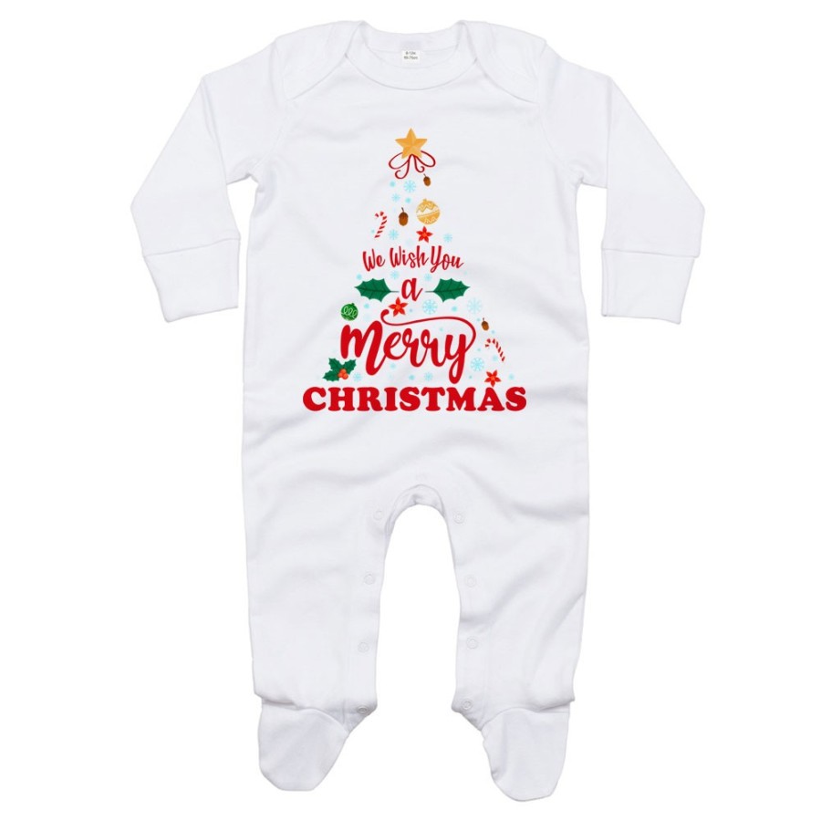 Tutina neonato personalizzabile con nome we wish you a merry christmas Natale