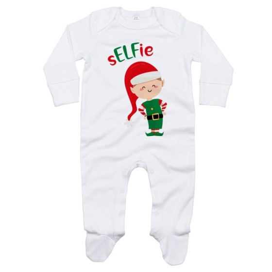 Tutina neonato personalizzabile con nome selfie Natale
