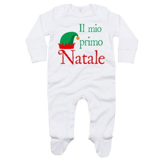Tutina neonato il mio primo natale con cappello da elfo Natale