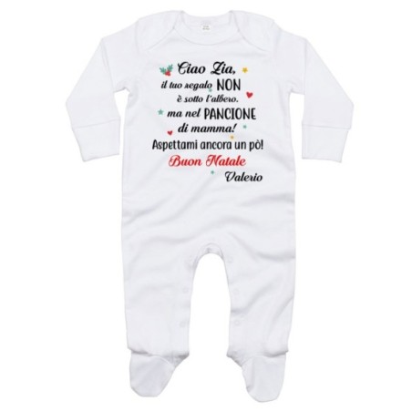 Tutina neonato personalizzata con nome zia il tuo regalo...