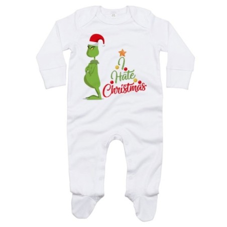 Tutina neonato personalizzabile con nome i hate christmas...