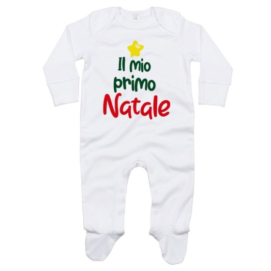 Tutina neonato personalizzabile con nome il mio primo natale a forma di albero Natale