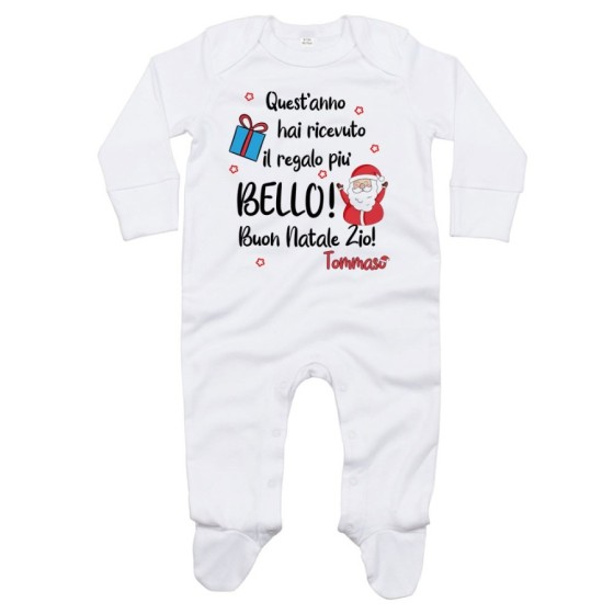 Tutina neonato personalizzata con nome zio quest'anno hai ricevuto il regalo più bello natale Natale
