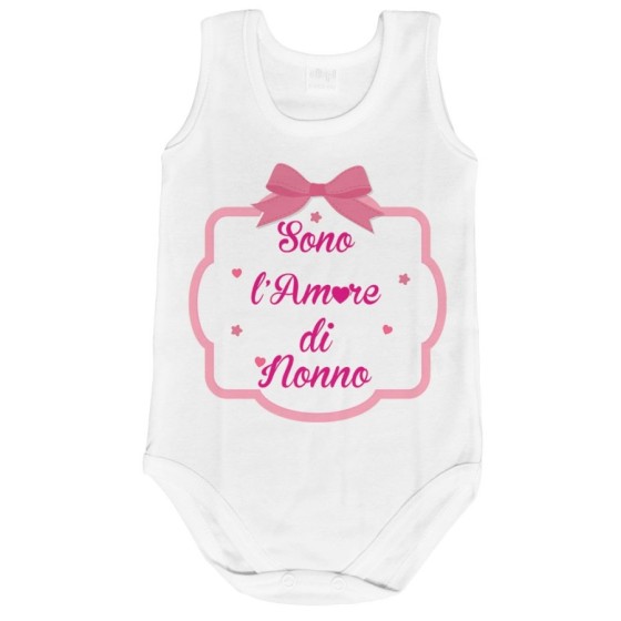 Body personalizzabile con nome sono l'amore di nonno dei nonni con fiocco Per i nonni