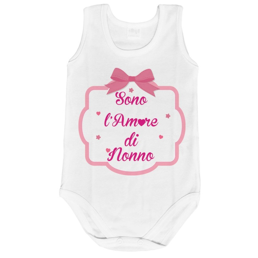 Body personalizzabile con nome sono l'amore di nonno dei nonni con fiocco Per i nonni