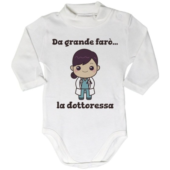 Body lupetto neonata da grande farò la dottoressa Da grande farò
