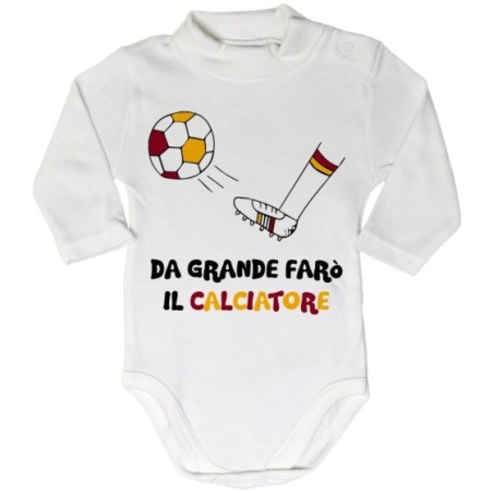 Body lupetto neonato da grande farò il calciatore giallo...