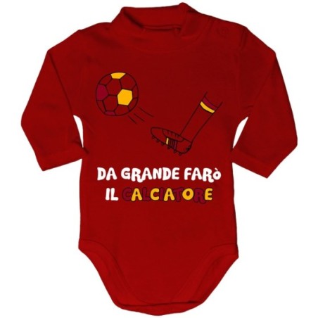 Body lupetto neonato da grande farò il calciatore giallo rosso Da grande farò
