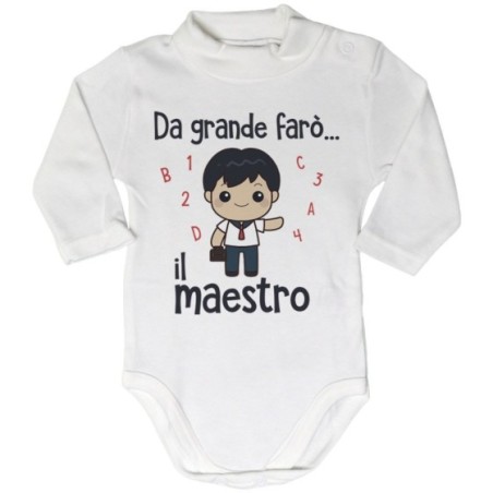 Body lupetto neonato da grande farò il maestro